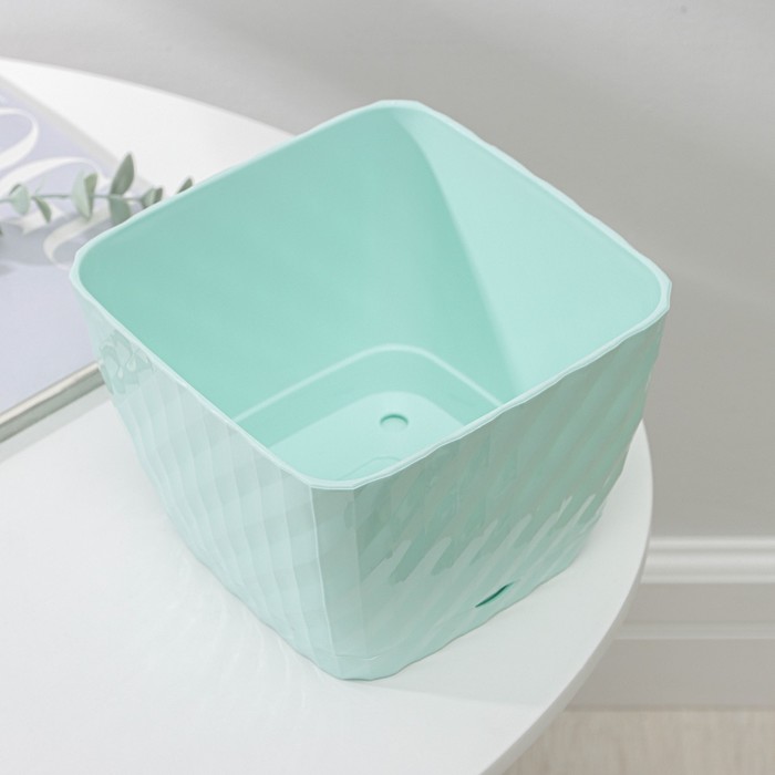 Горшок для цветов с поддоном «Классика», 2 л, пластиковый, цвет мятный