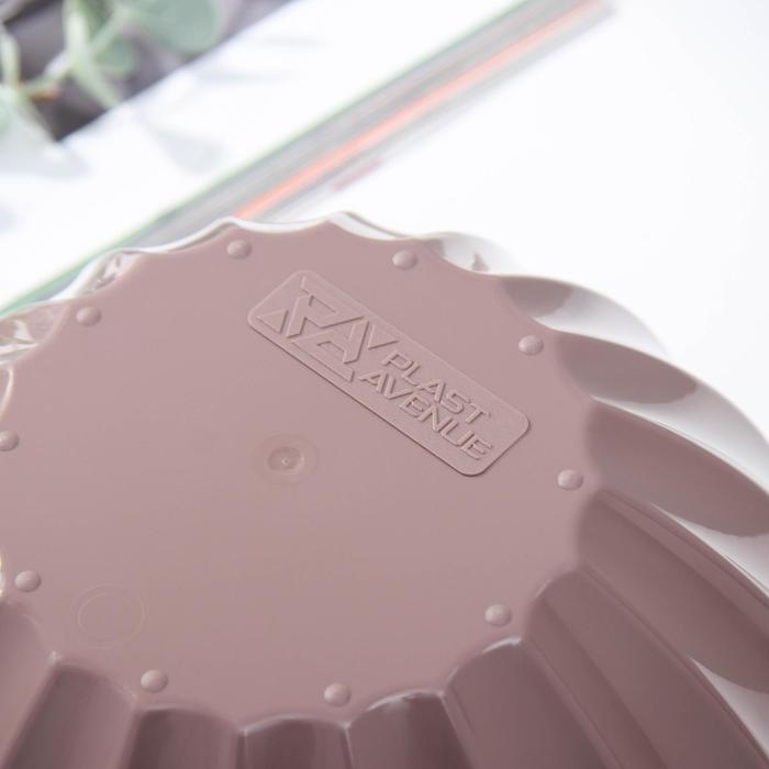 Кашпо для цветов с автополивом «Ракушка», 2.4 л, d=22 см, h=10.5 см, цвет мокко