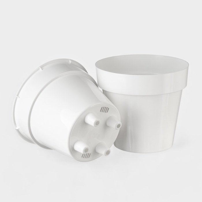 Кашпо для цветов со вставкой Plast-Avenue «Порто», 2.4 л, пластик, белое