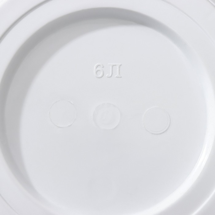 Горшок для цветов с поддоном «СибПолимер. Байкал», 6 л, пластиковый, белый