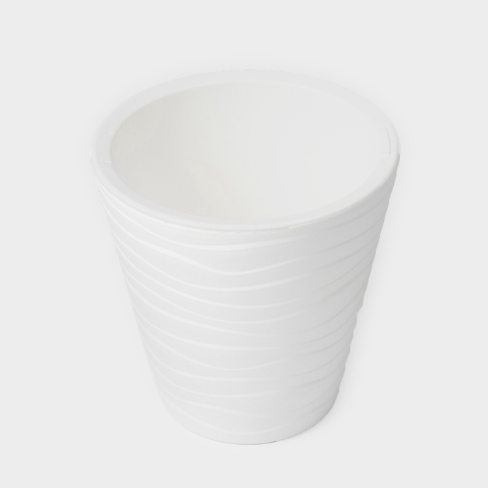 Кашпо для цветов со вставкой Plast-Avenue «Валенсия», 2 л, пластик, белое