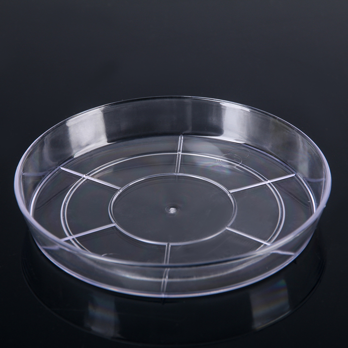 Поддон для цветочных горшков Plast-Avenue, d=15 см, пластиковый, прозрачный