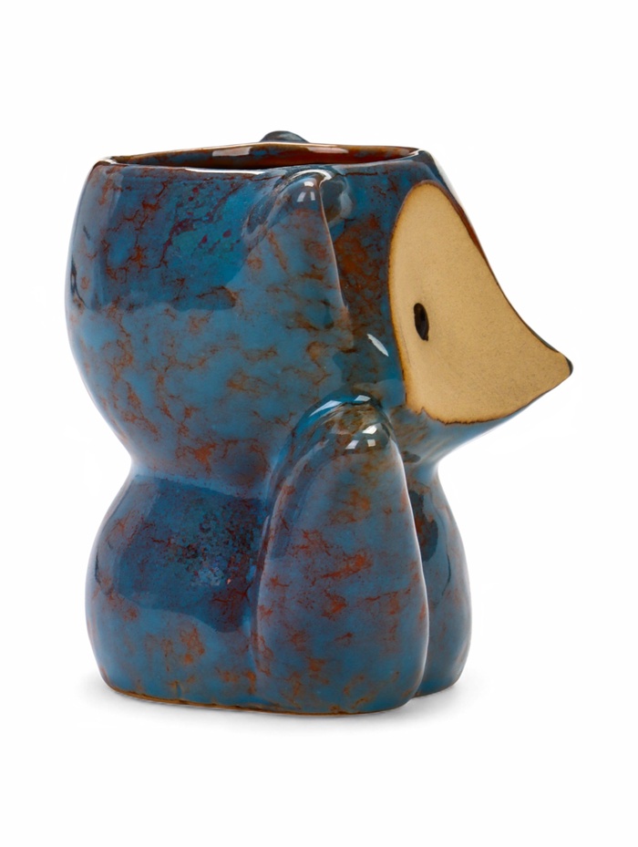 Декоративный горшок для цветов «Лисёнок Фред», керамический, 200 мл, 9×8.5×10 см, голубой