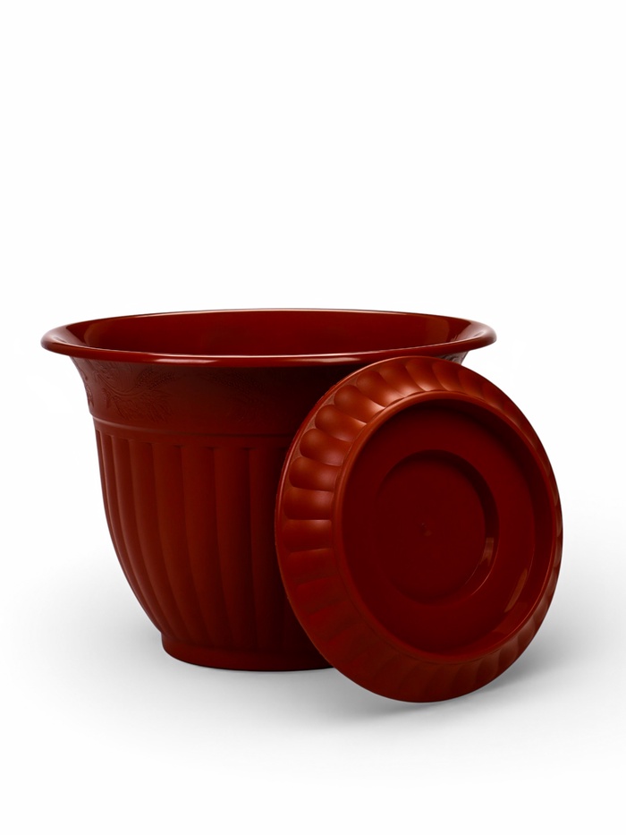 Горшок для цветов «Венеция», 7 л, d=28 см, h=23 см, пластиковый, коричневый