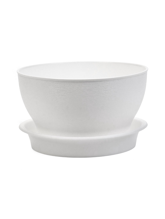 Горшок для цветов «Фиалочка», 800 мл, d=14 см, h=8 см, пластиковый, белый