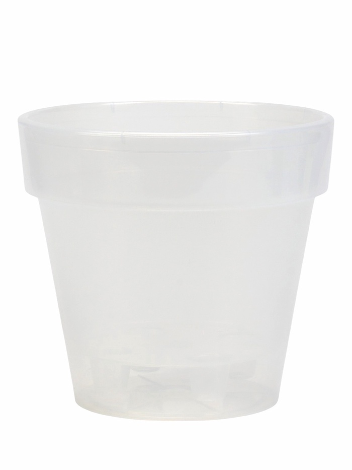 Кашпо со вставкой «Порто», 3.5 л, d=20 см, h=19 см, пластик, для орхидей, прозрачное