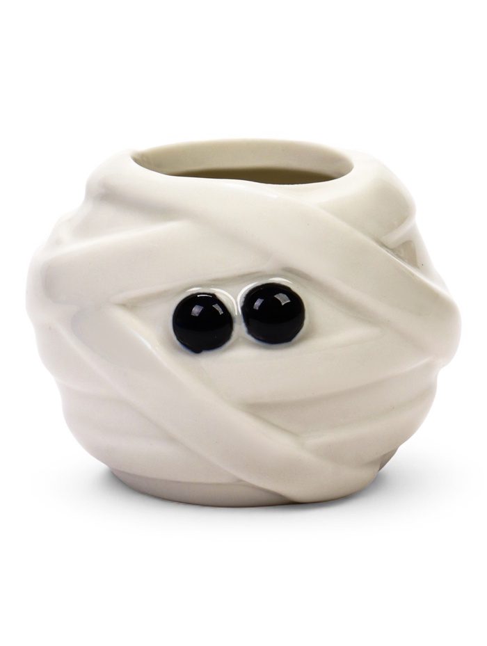 Декоративное кашпо для цветов «Мумия», 50 мл, 10×10×10 см, керамическое, белое, Greengo