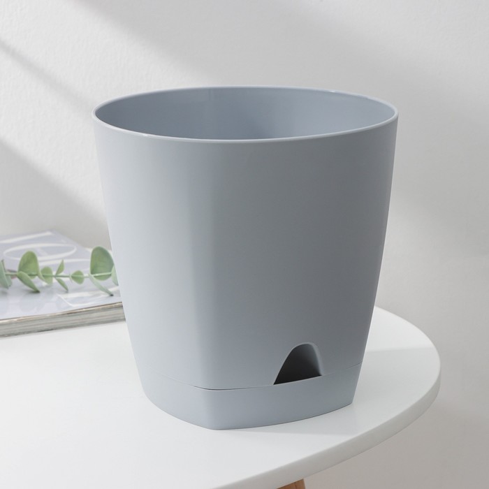 Горшок для цветов с прикорневым поливом Amsterdam, 2.5 л, d=17 см, h=16.5 см, серый