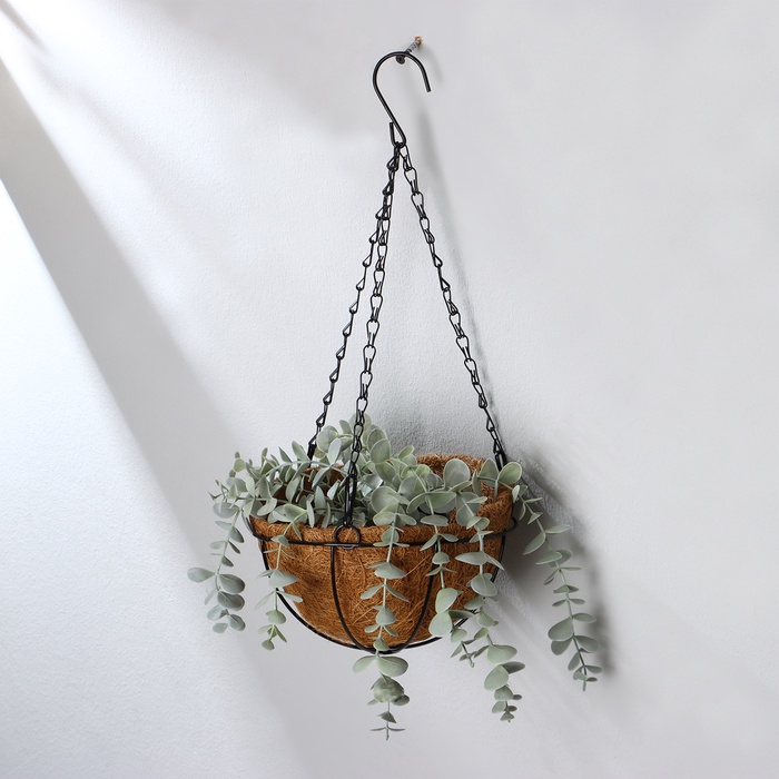 Кашпо подвесное, d=20 см, с кокосовым вкладышем, «Полусфера»