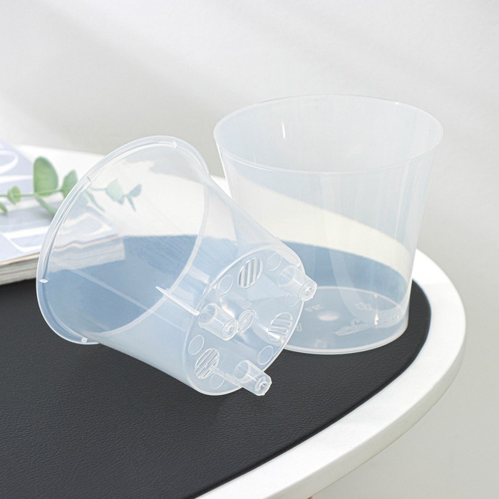 Кашпо для цветов со вставкой Santino «Арте», 600 мл, пластик, прозрачное