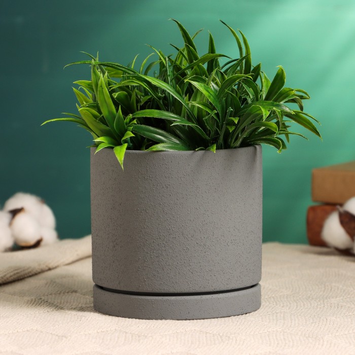 Горшок «Мина», 700 мл, керамика, серый