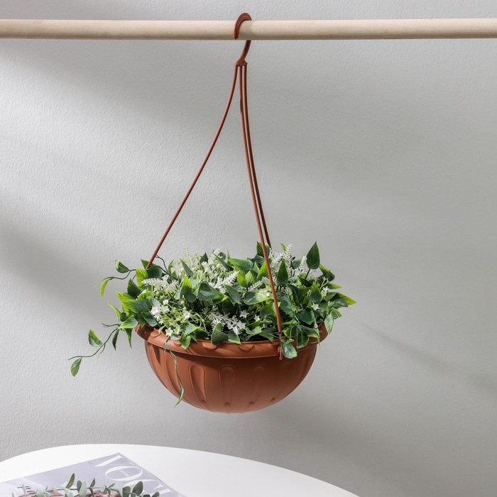 Кашпо для цветов подвесное «Джулия», 3.5 л, пластик, коричневое