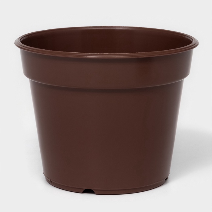 Горшок для цветов с поддоном «Доляна», 1 л, пластиковый, коричневый