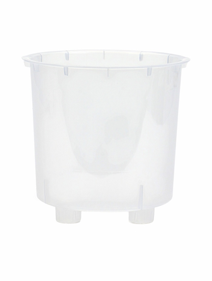 Кашпо для цветов Genius, 2.5 л, d=15.7 см, h=15.6 см, пластиковое, со вставкой, прозрачное