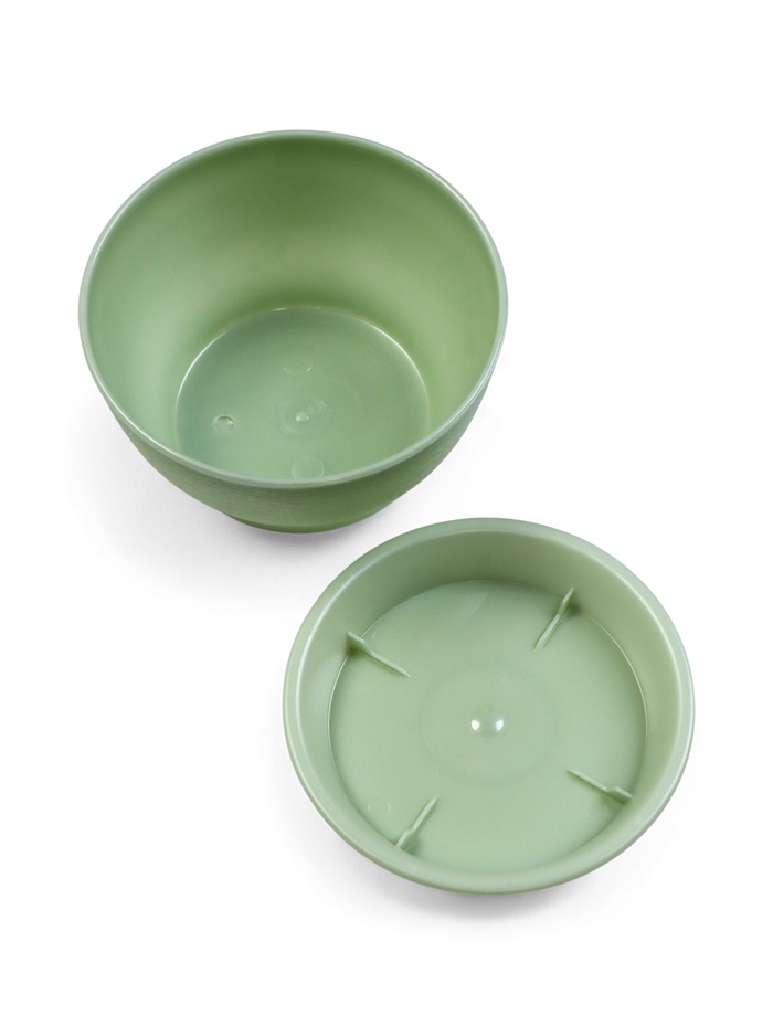 Горшок для цветов «Фиалочка», 500 мл, d=12.5 см, h=7 см, пластиковый, зелёный