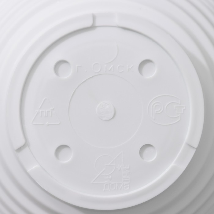 Горшок для цветов с поддоном «Алиса», 500 мл, d=13 см, h=8 см, пластиковый, белый