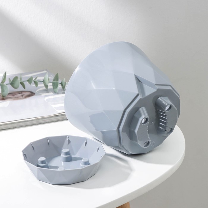 Горшок для цветов с поддоном Laurel, 1.3 л, d=14.5 см, h=12.5 см, пластиковый, серый