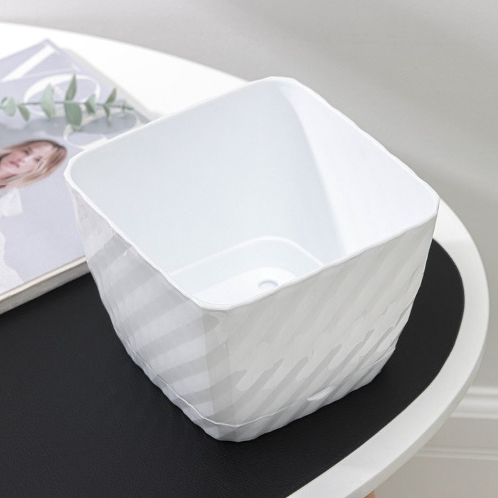 Горшок для цветов с поддоном СибПолимер «Классика», 2 л, пластик, белый