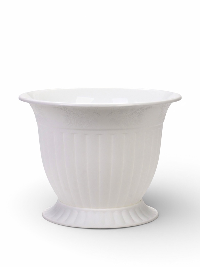 Горшок для цветов «Венеция», 10 л, d=32 см, h=25 см, пластиковый, с поддоном, белый