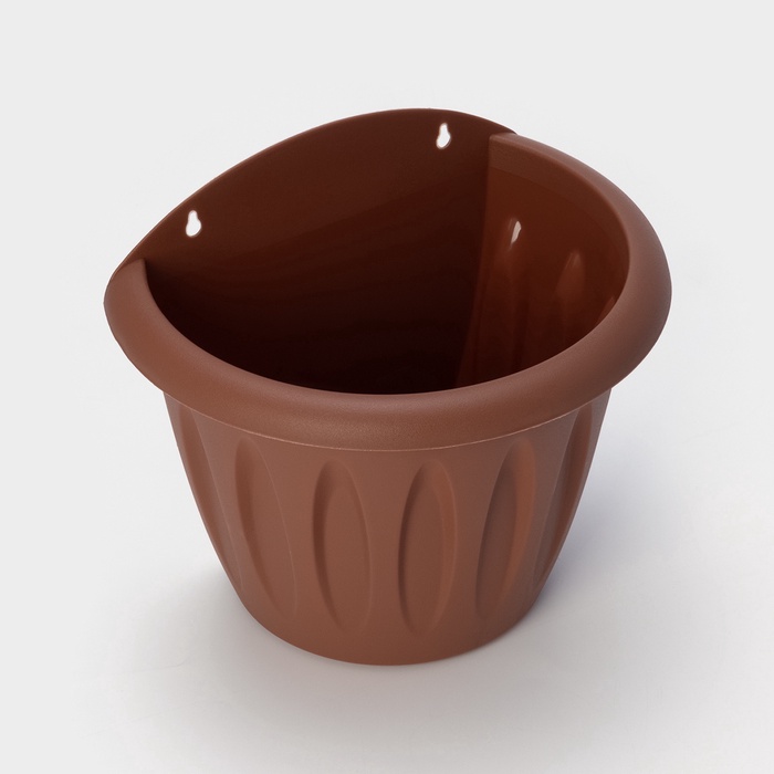 Кашпо для цветов настенное Martika «Фелиция», 3.4 л, d=24 см, пластик, коричневое