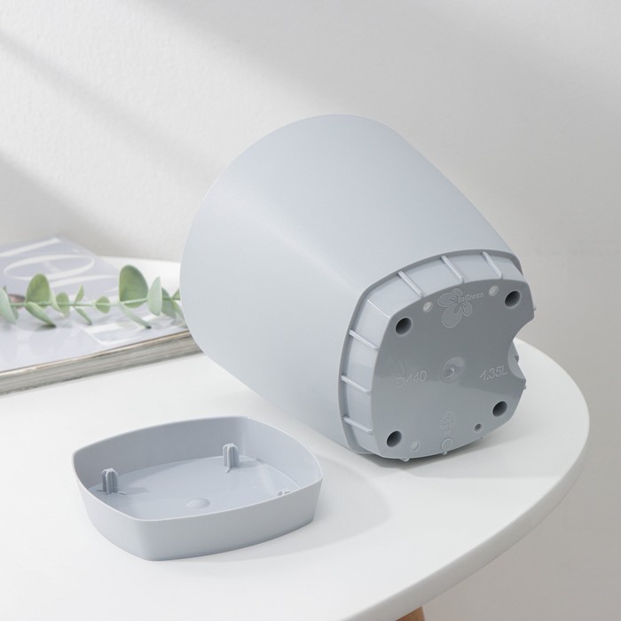 Горшок для цветов с прикорневым поливом Amsterdam, 1.35 л, d=14 см, h=13 см, серый