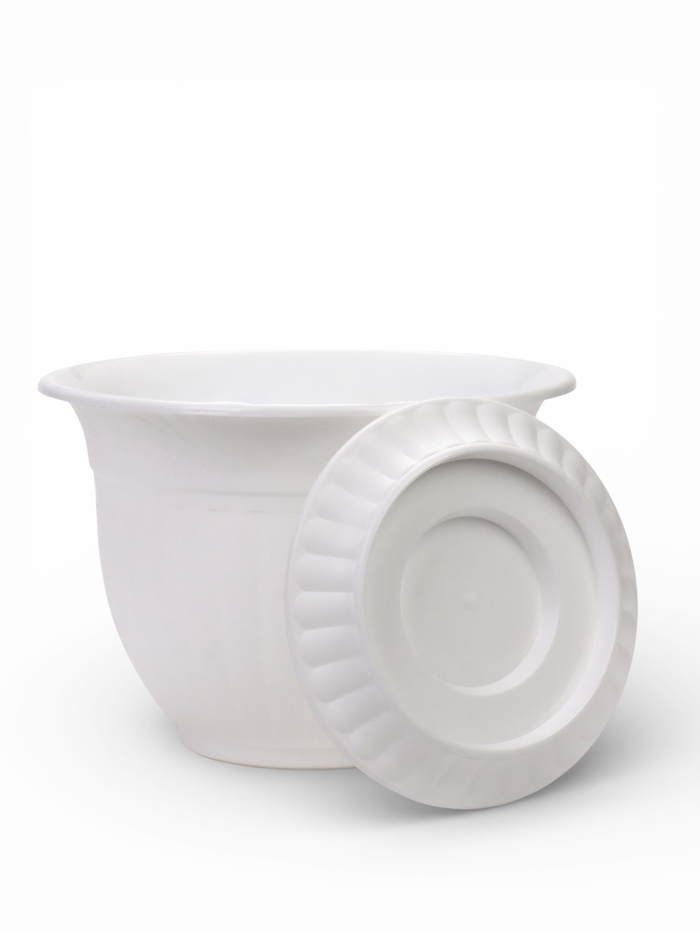 Горшок для цветов «Венеция», 5 л, d=26 см, h=20 см, пластиковый, белый