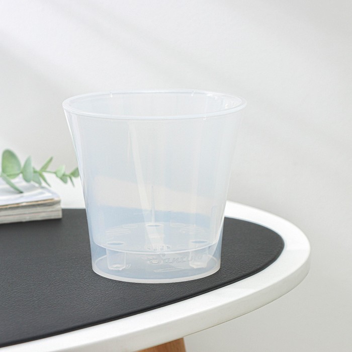 Кашпо для цветов со вставкой Santino «Арте», 600 мл, пластик, прозрачное