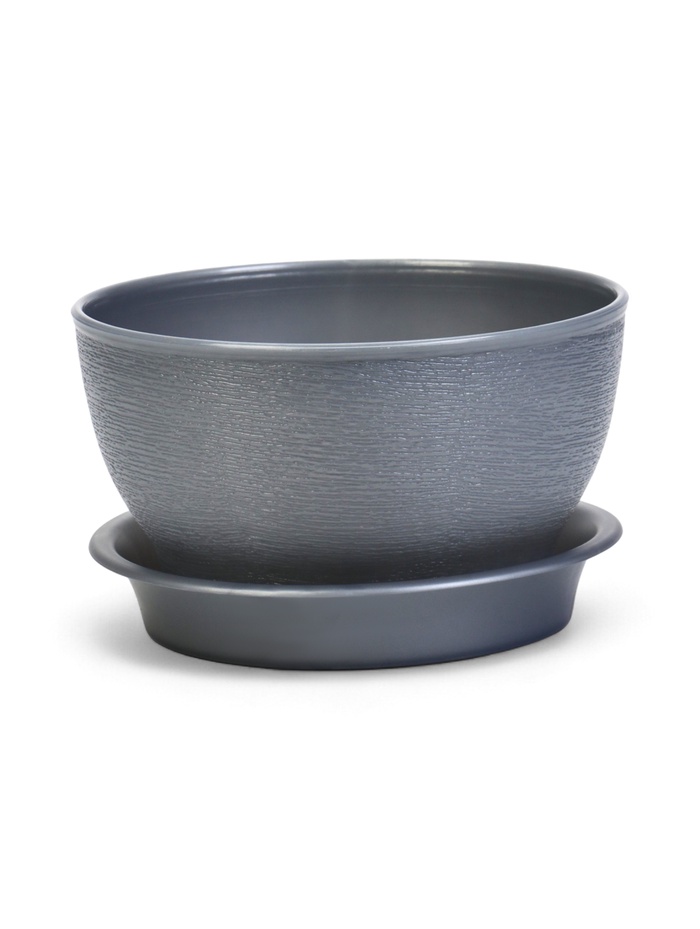 Горшок для цветов «Фиалочка», 500 мл, d=12.5 см, h=7 см, пластиковый, серый