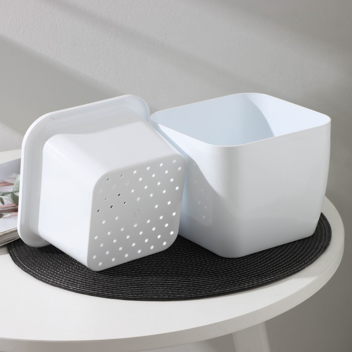 Кашпо для цветов со вставкой «Глянец», 2.4 л (1.6 л), белое