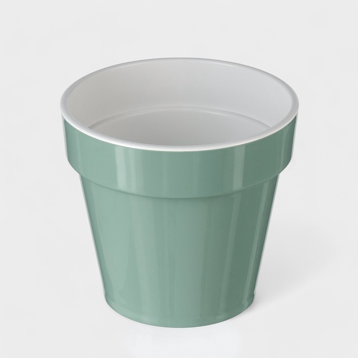 Кашпо для цветов со вставкой «Порто», 1 л, цвет нефрит