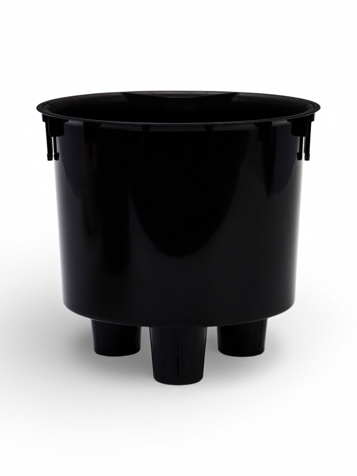 Кашпо для цветов «Фасет», 2 л, d=15 см, h=14 см, пластиковое, с автополивом, со вставкой, белое