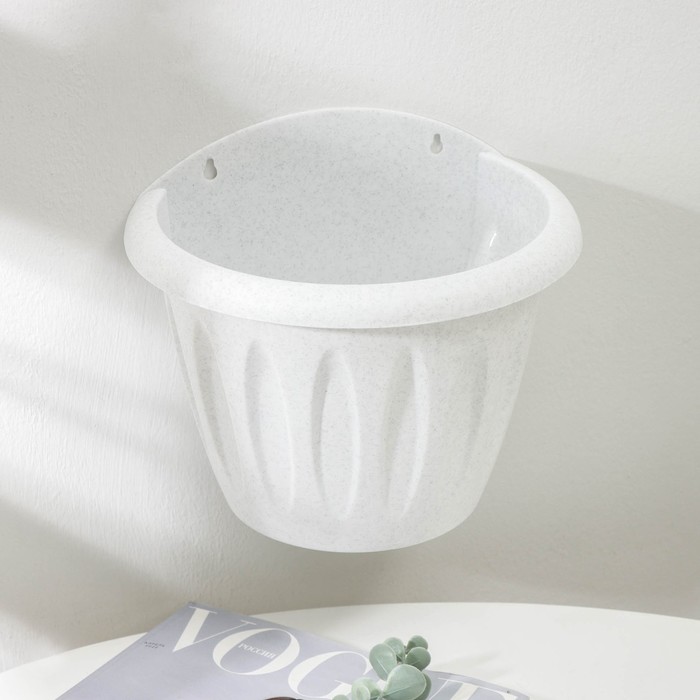 Кашпо для цветов настенное Martika «Фелиция», 3.4 л, d=24 см, пластик, белое