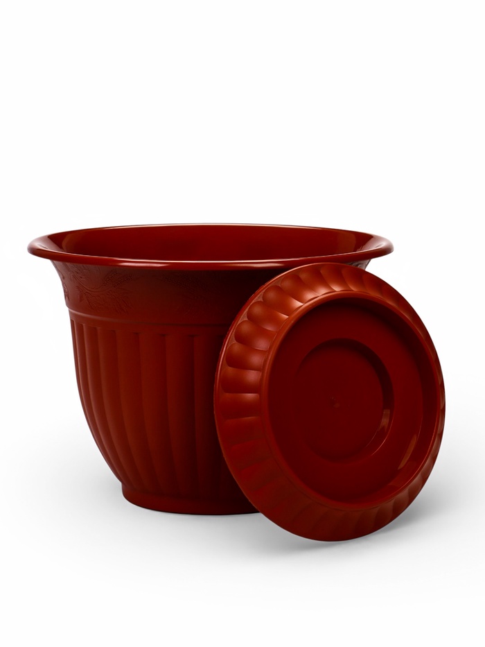 Горшок для цветов «Венеция», 5 л, пластиковый, коричневый