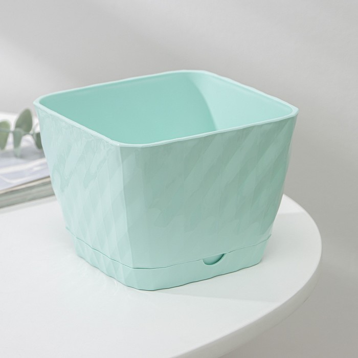 Горшок для цветов с поддоном СибПолимер «Классика», 1 л, пластиковый, мятный