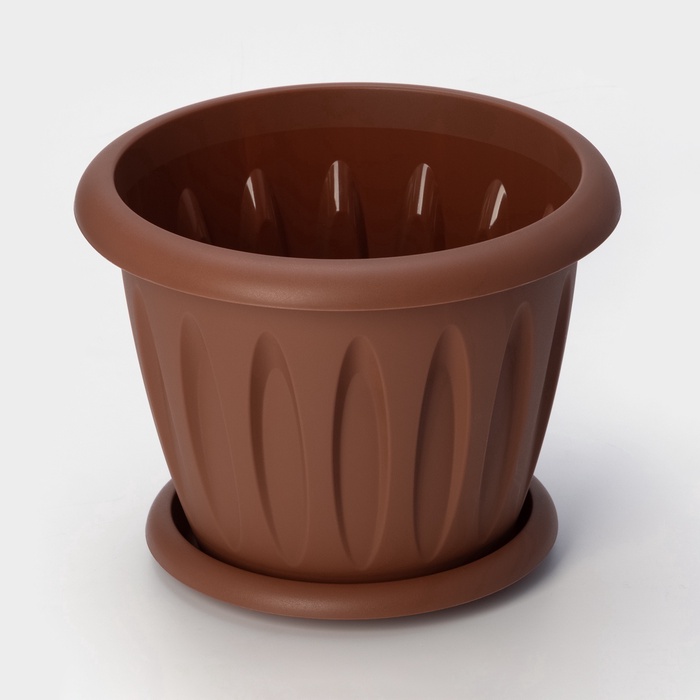Горшок для цветов с поддоном «Фелиция», 10.4 л, d=31.9 см, h=24.5 см, пластиковый, терракотовый