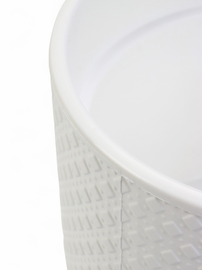 Кашпо для цветов «Клевер», 4.5 л, d=20 см, h=18 см, пластик, белый