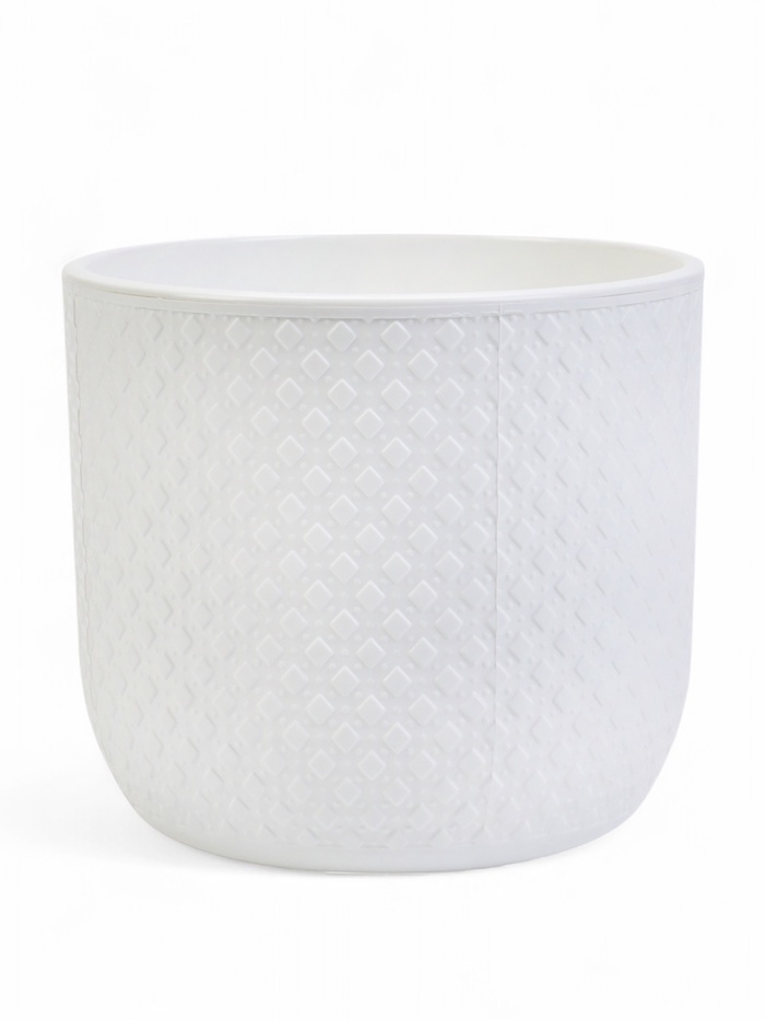 Кашпо для цветов «Клевер», 4.5 л, d=20 см, h=18 см, пластик, белый