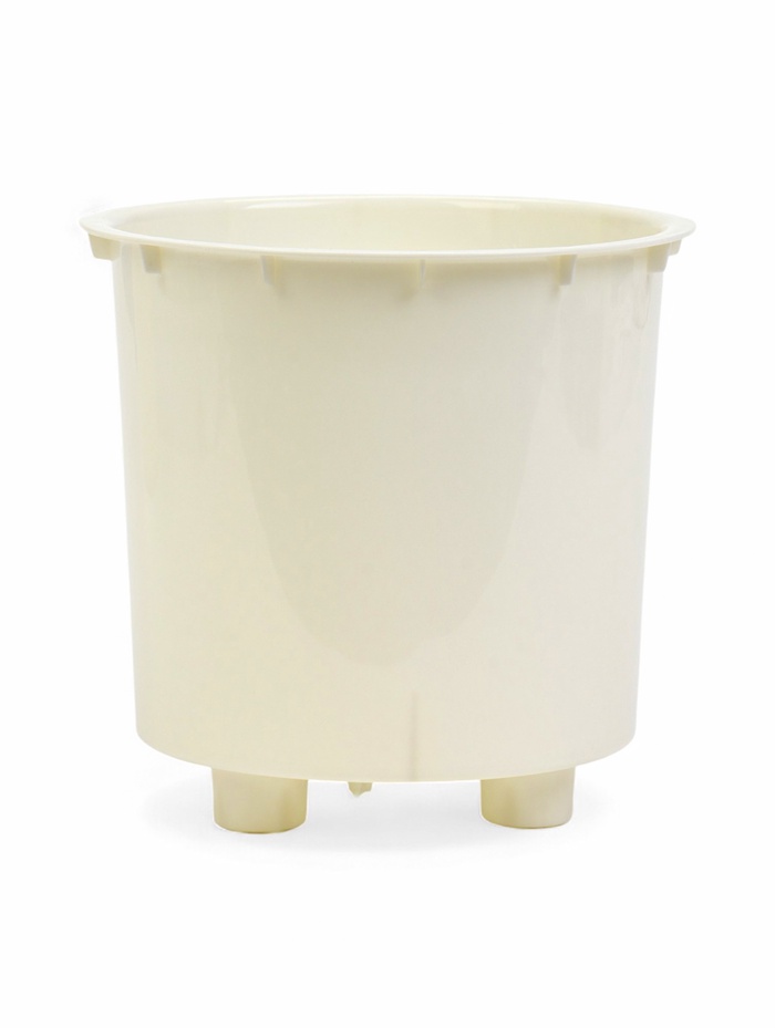 Кашпо для цветов Genius, 2.5 л, d=15.7 см, h=15.6 см, пластиковое, со вставкой, бежевое