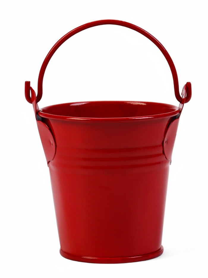 Декоративное кашпо для цветов «Ведёрко Томми», 6×6 см, металл, красное