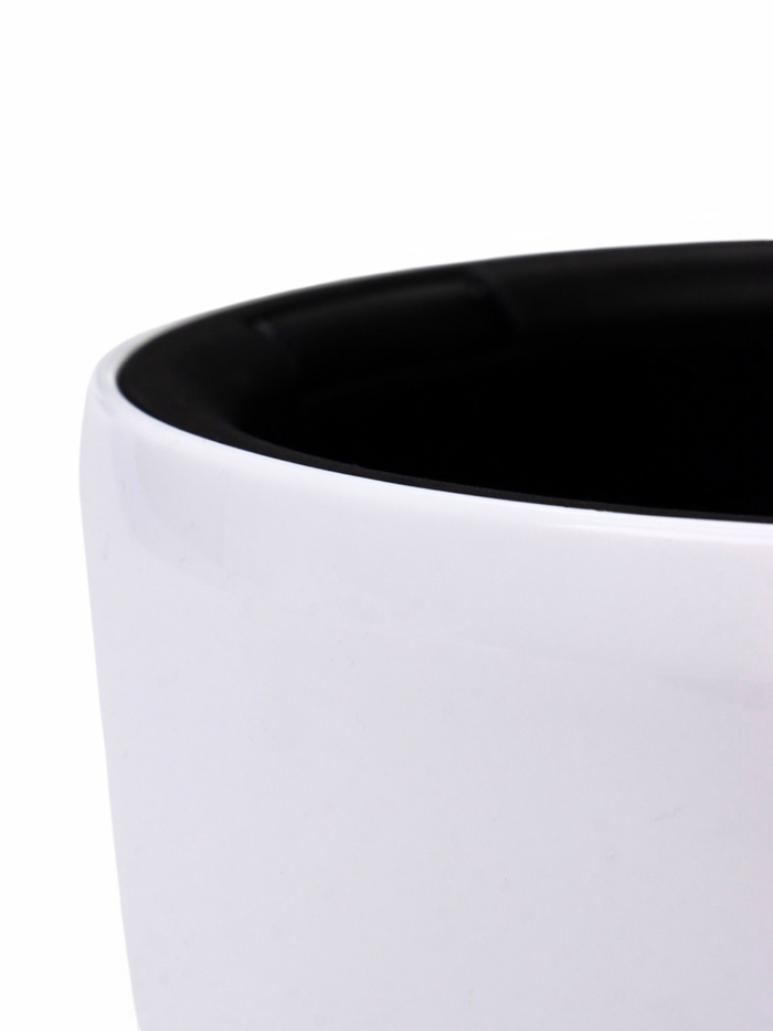 Кашпо для цветов «Анфа», 1.8 л, d=15 см, h=13.5 см, пластиковое, с автополивом, со вставкой, белое