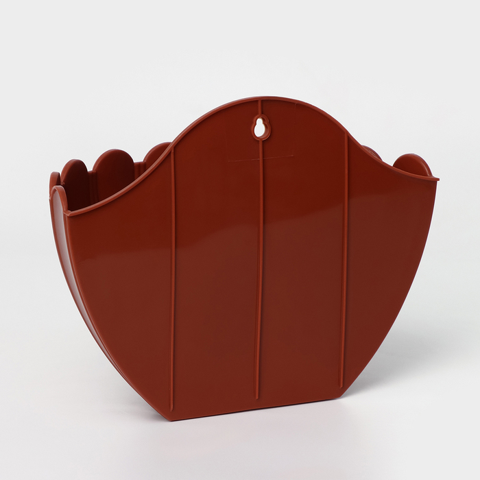 Кашпо для цветов настенное «Хризантема», 1 л, 20×11×15.3 см, цвет терракот