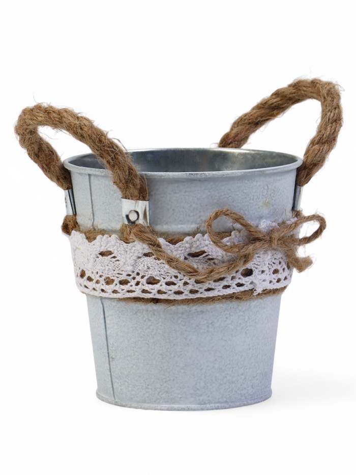 Кашпо «Ведёрко Линдберг», 10×10×11 см, серое
