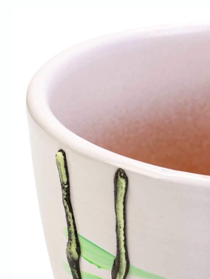 Горшок для цветов «Азия», 1 л, d=15 см, h=13 см, с поддоном, керамика, белый