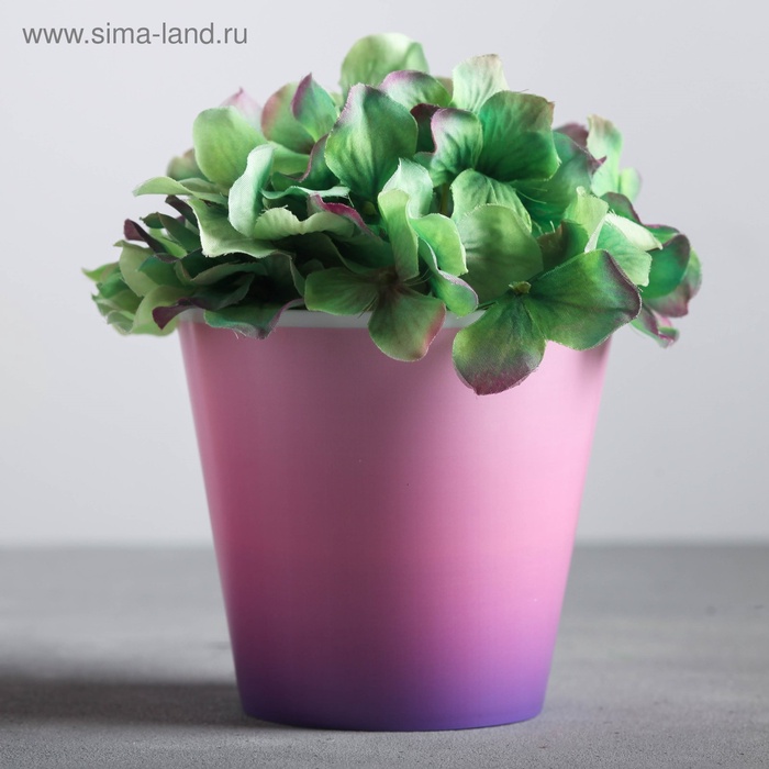 Кашпо для цветов «Розовый закат», 800 мл, d=12 см, h=11 см, пластиковое