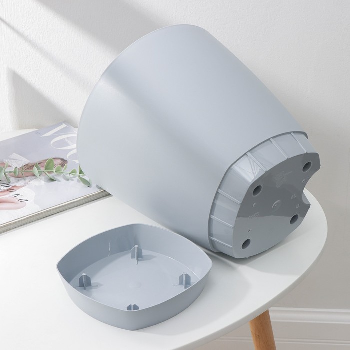 Горшок для цветов с прикорневым поливом Amsterdam, 8 л, d=25 см, h=24.4 см, серый