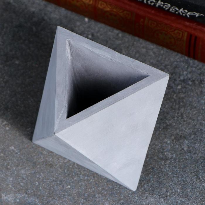 Кашпо бетонное «Абстракция», серое, 9×9×9 см