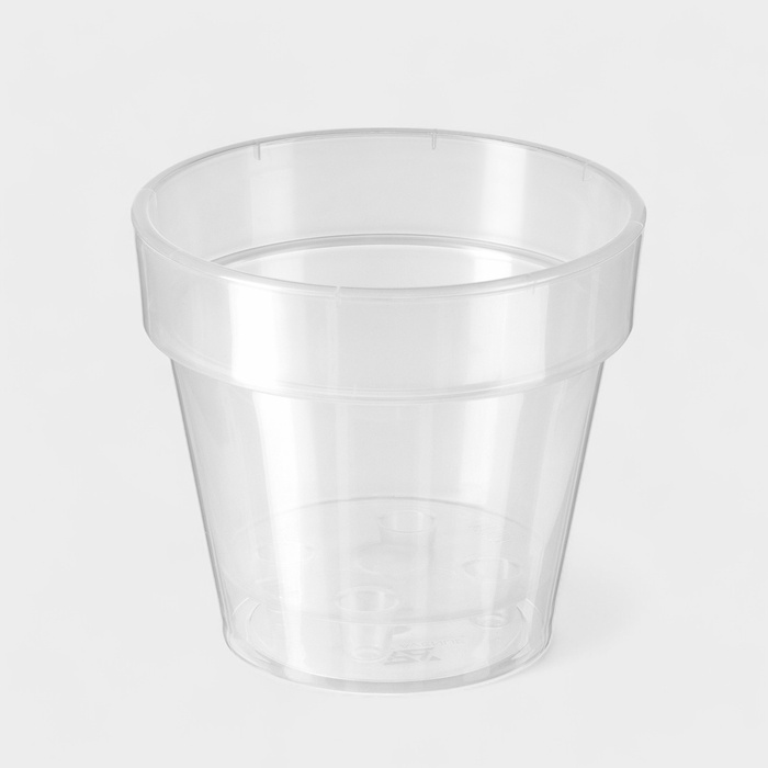 Кашпо для цветов со вставкой Plast-Avenue «Порто», 1 л, пластик, прозрачное