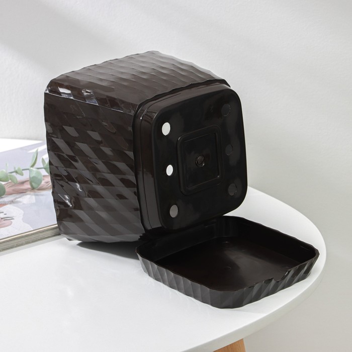 Горшок для цветов с поддоном «Классика», 4.5 л, шоколадный