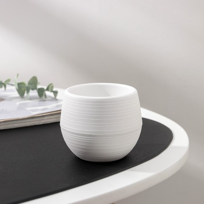 Горшок для цветов с поддоном «Япония», 125 мл, d=8 см, h=6.5 см, пластиковый, белый