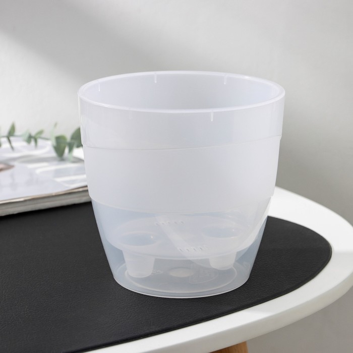 Кашпо для цветов со вставкой Plast-Avenue «Грация», 1.2 л, пластик, прозрачное